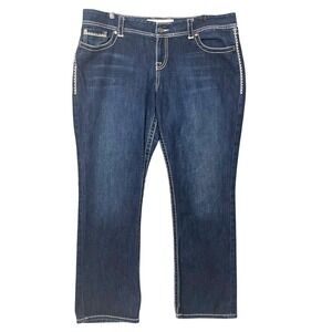 BKE Denim Womens ABK335 Dark Wash Thick Stitch Bootcut Jeans 36 (38) x31.5